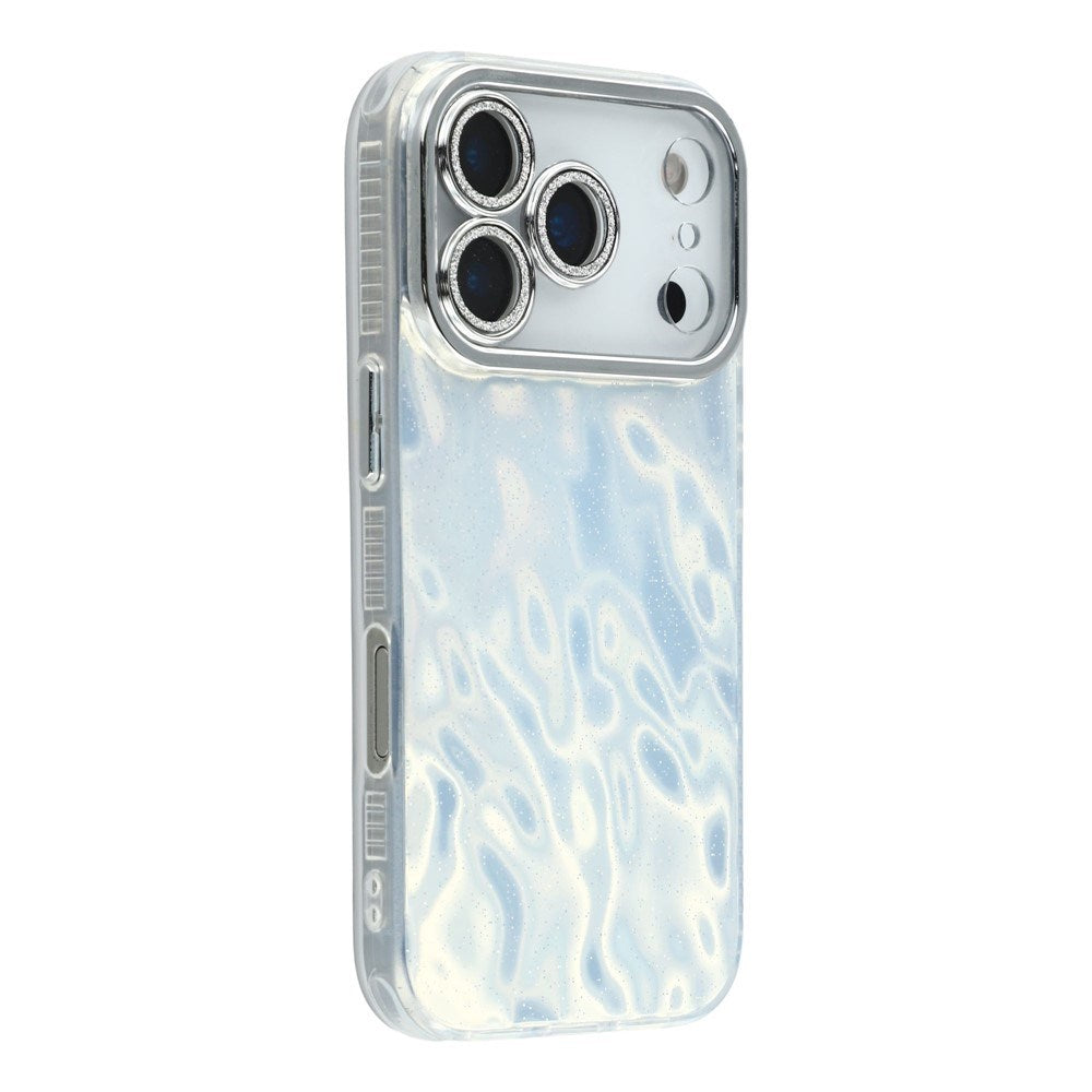 EIDERWOOD iPhone 17 Pro Hybrid Plastik Cover m. Indbygget Kameralinsebeskyttelse - Rynket Mønster / Sølv