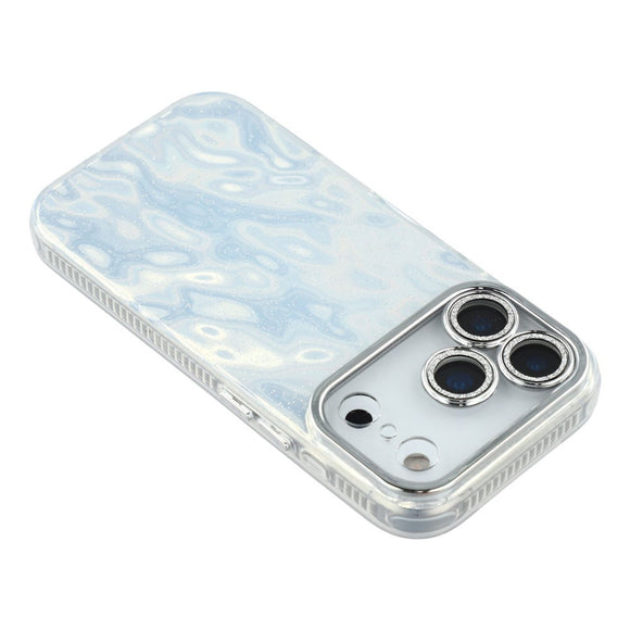 EIDERWOOD iPhone 17 Pro Hybrid Plastik Cover m. Indbygget Kameralinsebeskyttelse - Rynket Mønster / Sølv