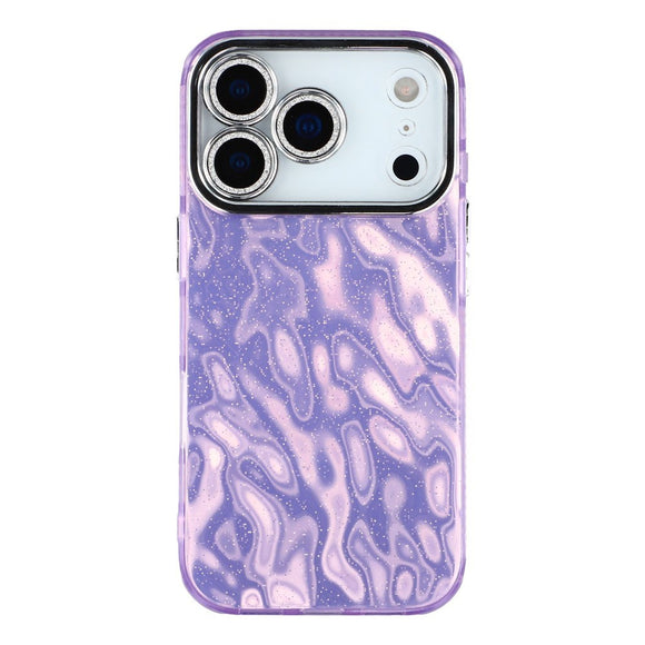 EIDERWOOD iPhone 17 Pro Hybrid Plastik Cover m. Indbygget Kameralinsebeskyttelse - Rynket Mønster / Lilla