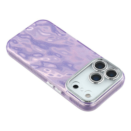 EIDERWOOD iPhone 17 Pro Hybrid Plastik Cover m. Indbygget Kameralinsebeskyttelse - Rynket Mønster / Lilla