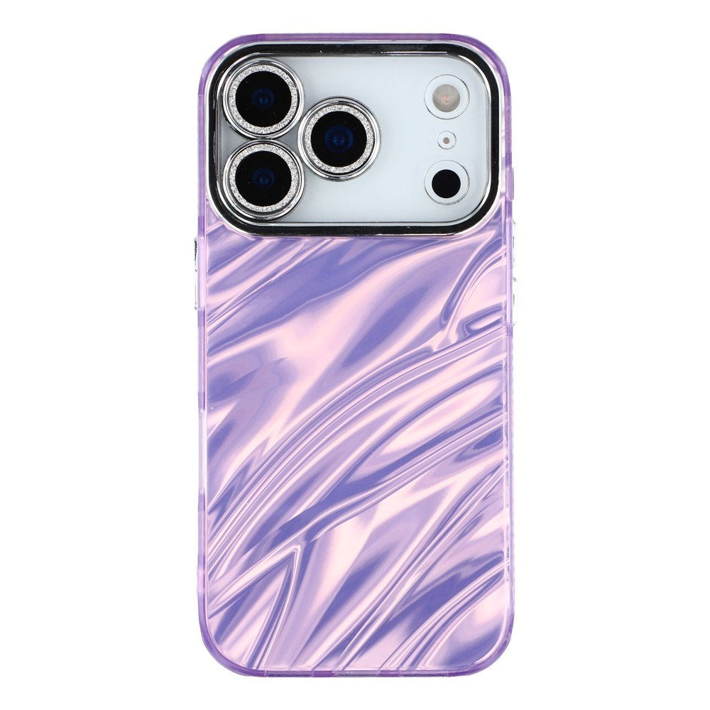 EIDERWOOD iPhone 17 Pro Max Hybrid Plastik Cover m. Indbygget Kameralinsebeskyttelse - Bølget Mønster / Lilla