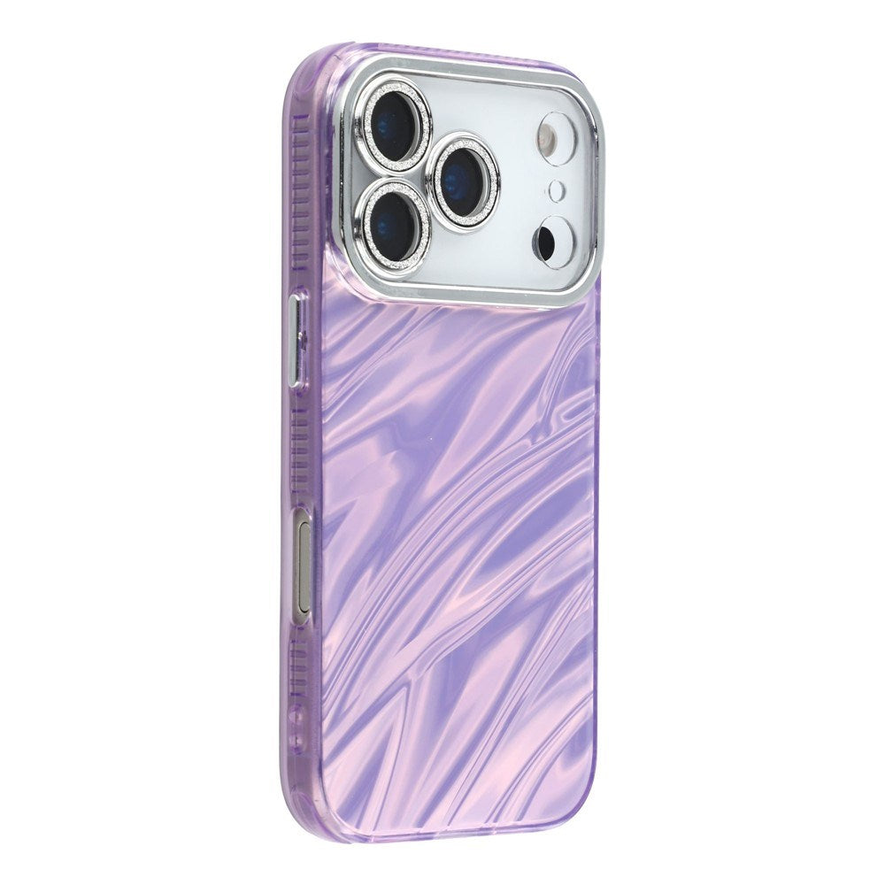 EIDERWOOD iPhone 17 Pro Max Hybrid Plastik Cover m. Indbygget Kameralinsebeskyttelse - Bølget Mønster / Lilla