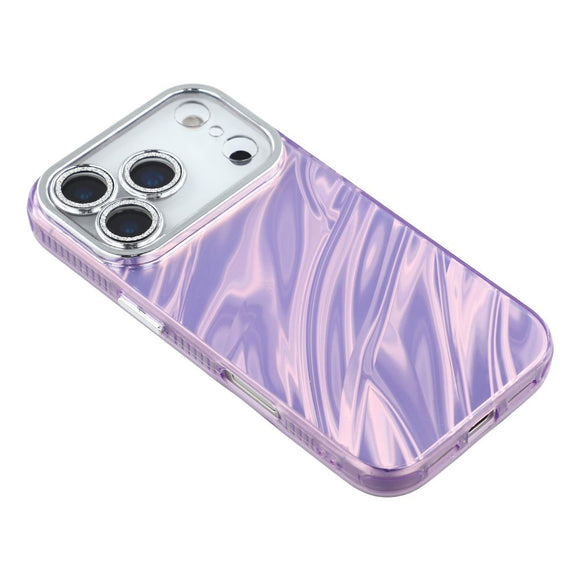 EIDERWOOD iPhone 17 Pro Max Hybrid Plastik Cover m. Indbygget Kameralinsebeskyttelse - Bølget Mønster / Lilla
