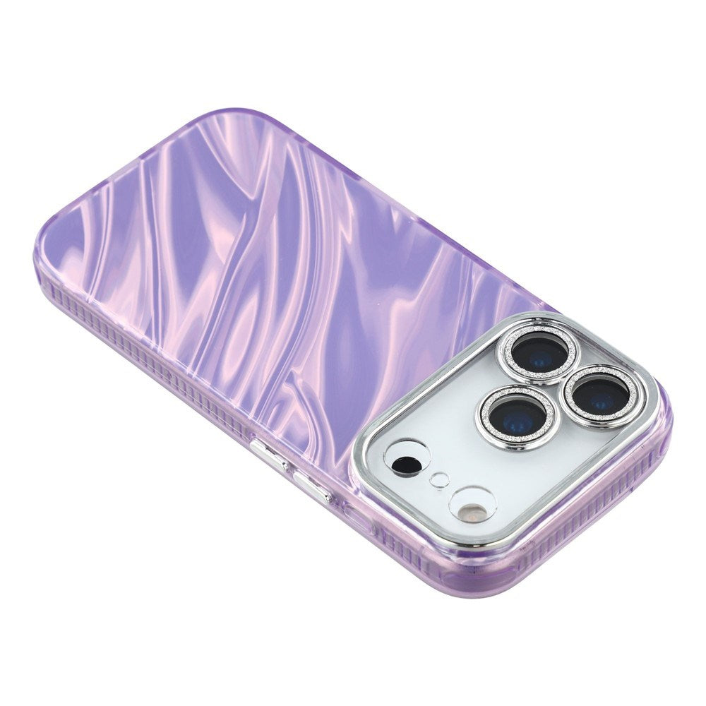 EIDERWOOD iPhone 17 Pro Max Hybrid Plastik Cover m. Indbygget Kameralinsebeskyttelse - Bølget Mønster / Lilla