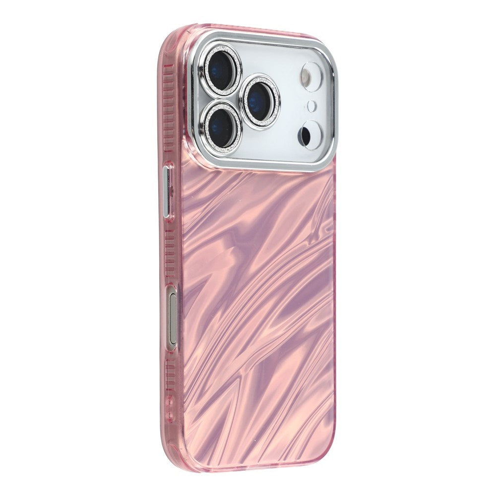 EIDERWOOD iPhone 17 Pro Max Hybrid Plastik Cover m. Indbygget Kameralinsebeskyttelse - Bølget Mønster / Lyserød