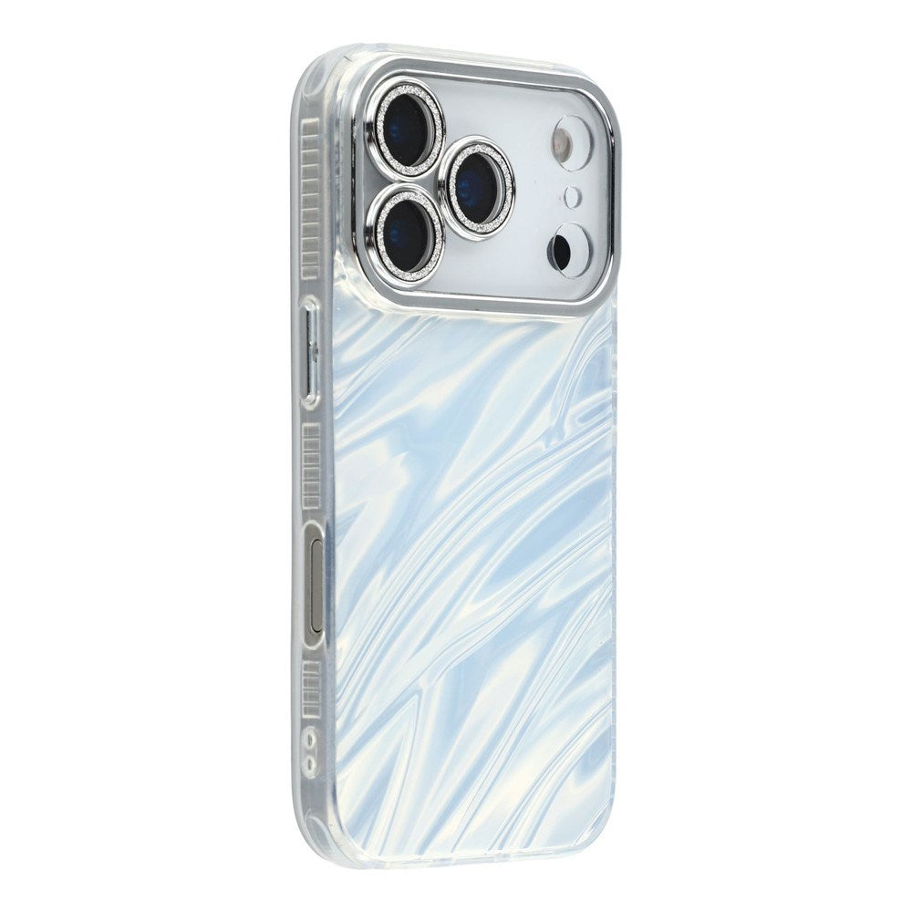 EIDERWOOD iPhone 17 Pro Max Hybrid Plastik Cover m. Indbygget Kameralinsebeskyttelse - Bølget Mønster / Sølv