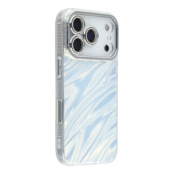 EIDERWOOD iPhone 17 Pro Max Hybrid Plastik Cover m. Indbygget Kameralinsebeskyttelse - Bølget Mønster / Sølv