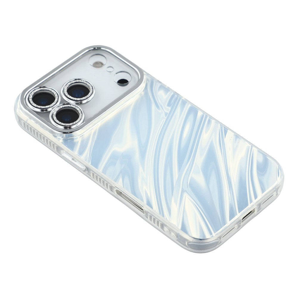 EIDERWOOD iPhone 17 Pro Max Hybrid Plastik Cover m. Indbygget Kameralinsebeskyttelse - Bølget Mønster / Sølv