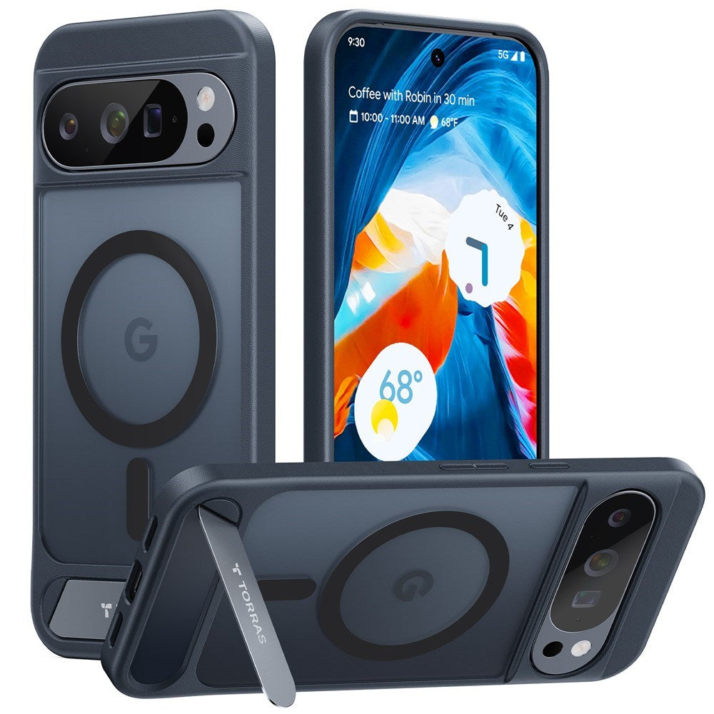 Google Pixel 10 Pro XL TORRAS Ostand L1 Hybrid Cover m. Kickstand - MagSafe Kompatibel - Sort