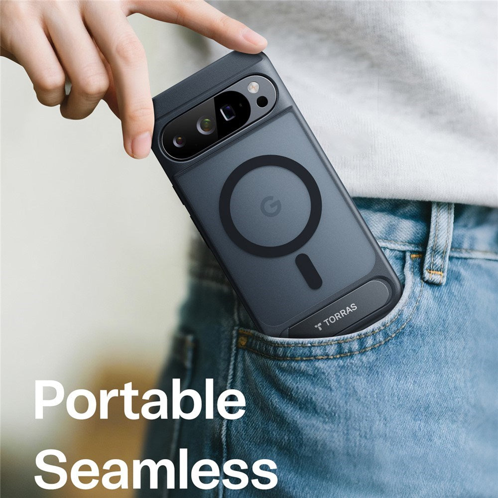 Google Pixel 10 Pro XL TORRAS Ostand L1 Hybrid Cover m. Kickstand - MagSafe Kompatibel - Sort