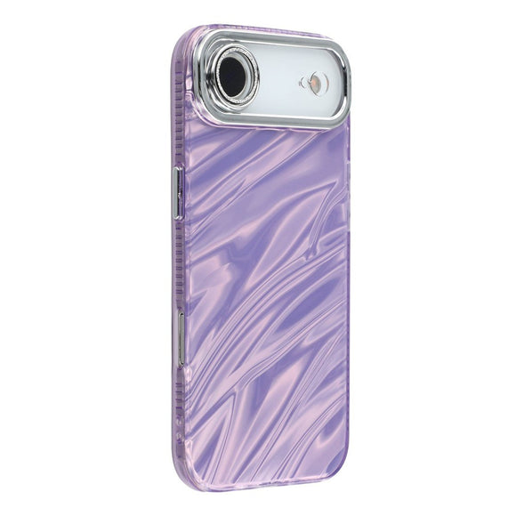 EIDERWOOD iPhone Air Hybrid Plastik Cover m. Indbygget Kameralinsebeskyttelse - Bølget Mønster / Lilla
