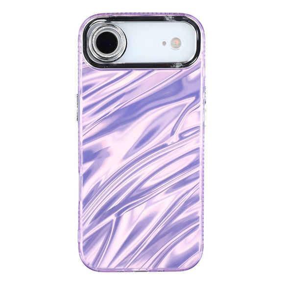 EIDERWOOD iPhone Air Hybrid Plastik Cover m. Indbygget Kameralinsebeskyttelse - Bølget Mønster / Lilla