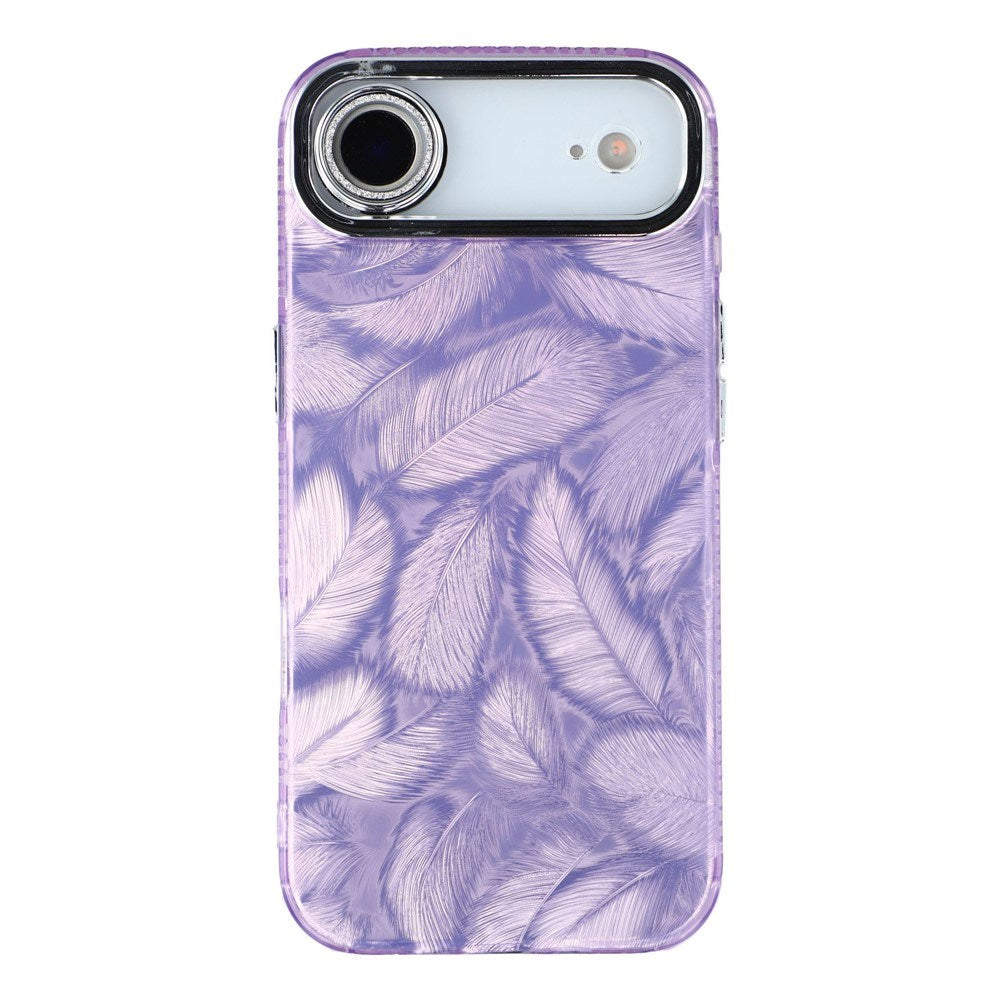 EIDERWOOD iPhone Air Hybrid Plastik Cover m. Indbygget Kameralinsebeskyttelse - Penselstrøgsmønster / Lilla