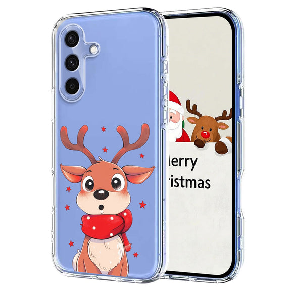 EIDERWOOD Samsung Galaxy A56 (5G) Fleksibelt Plastik Julecover m. Motiv - Gennemsigtig / Rensdyr