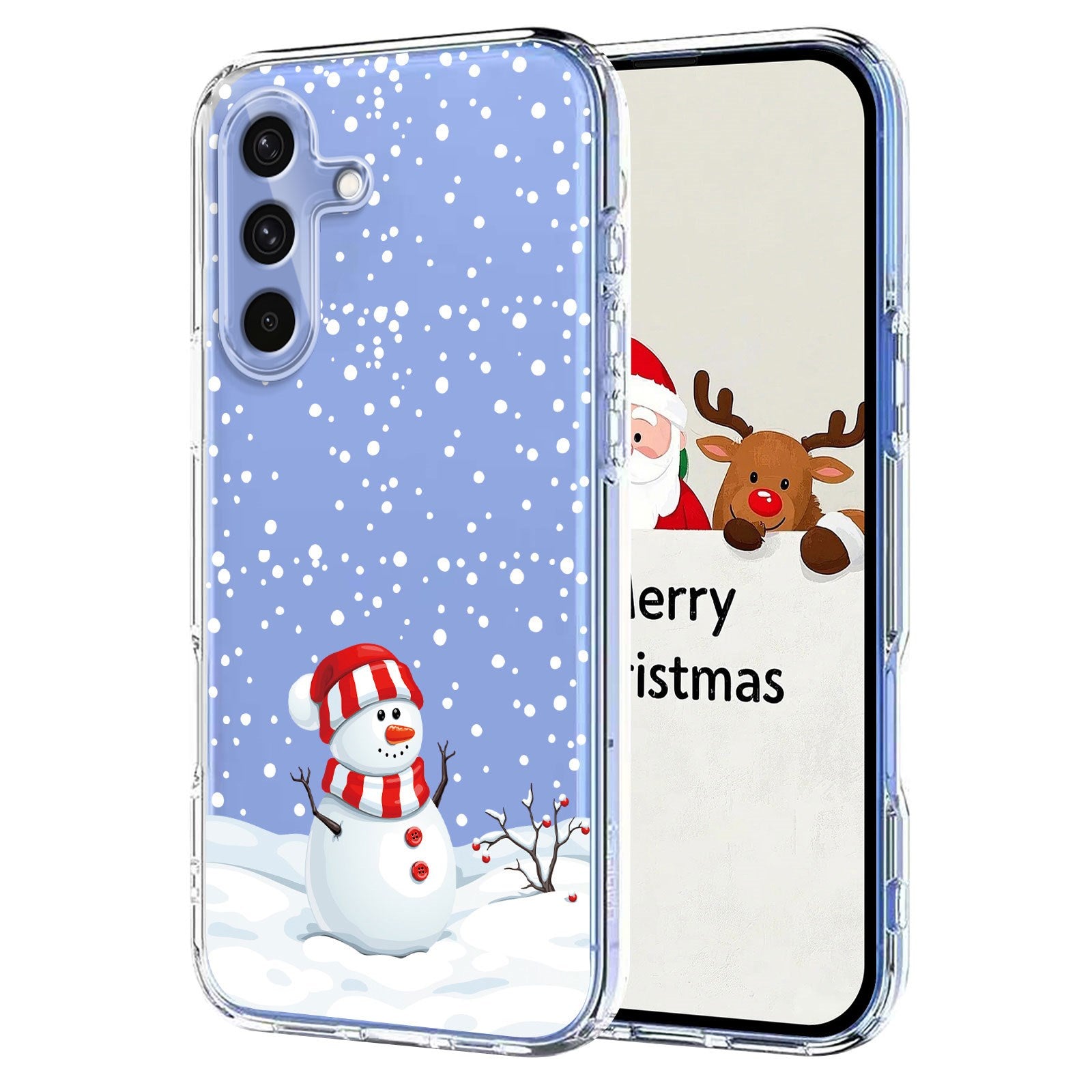 EIDERWOOD Samsung Galaxy A56 (5G) Fleksibelt Plastik Julecover m. Motiv - Gennemsigtig / Snemand