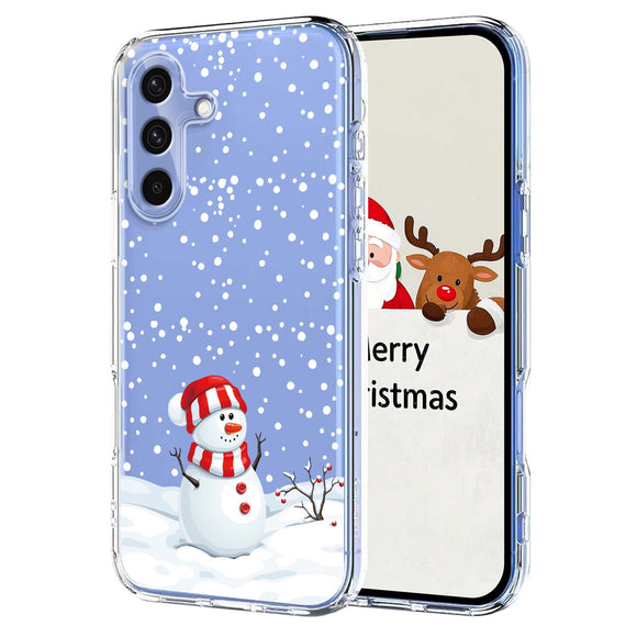 EIDERWOOD Samsung Galaxy A56 (5G) Fleksibelt Plastik Julecover m. Motiv - Gennemsigtig / Snemand