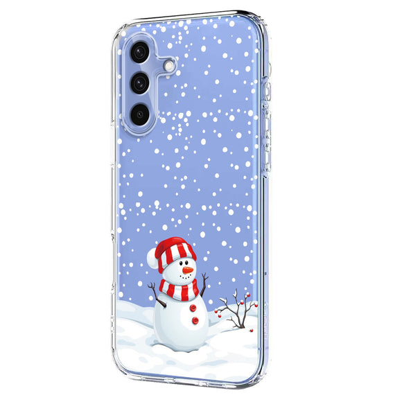 EIDERWOOD Samsung Galaxy A56 (5G) Fleksibelt Plastik Julecover m. Motiv - Gennemsigtig / Snemand