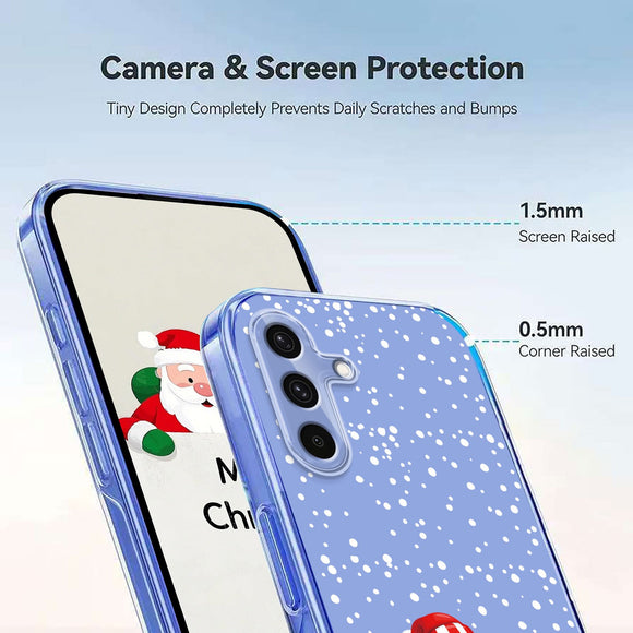 EIDERWOOD Samsung Galaxy A56 (5G) Fleksibelt Plastik Julecover m. Motiv - Gennemsigtig / Snemand