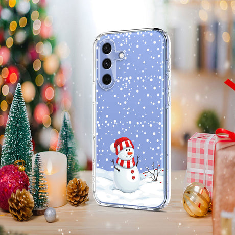 EIDERWOOD Samsung Galaxy A56 (5G) Fleksibelt Plastik Julecover m. Motiv - Gennemsigtig / Snemand