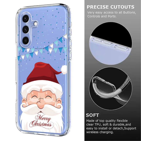 EIDERWOOD Samsung Galaxy A56 (5G) Fleksibelt Plastik Julecover m. Motiv - Gennemsigtig / Julemanden