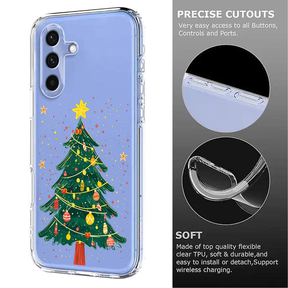 EIDERWOOD Samsung Galaxy A56 (5G) Fleksibelt Plastik Julecover m. Motiv - Gennemsigtig / Juletræ