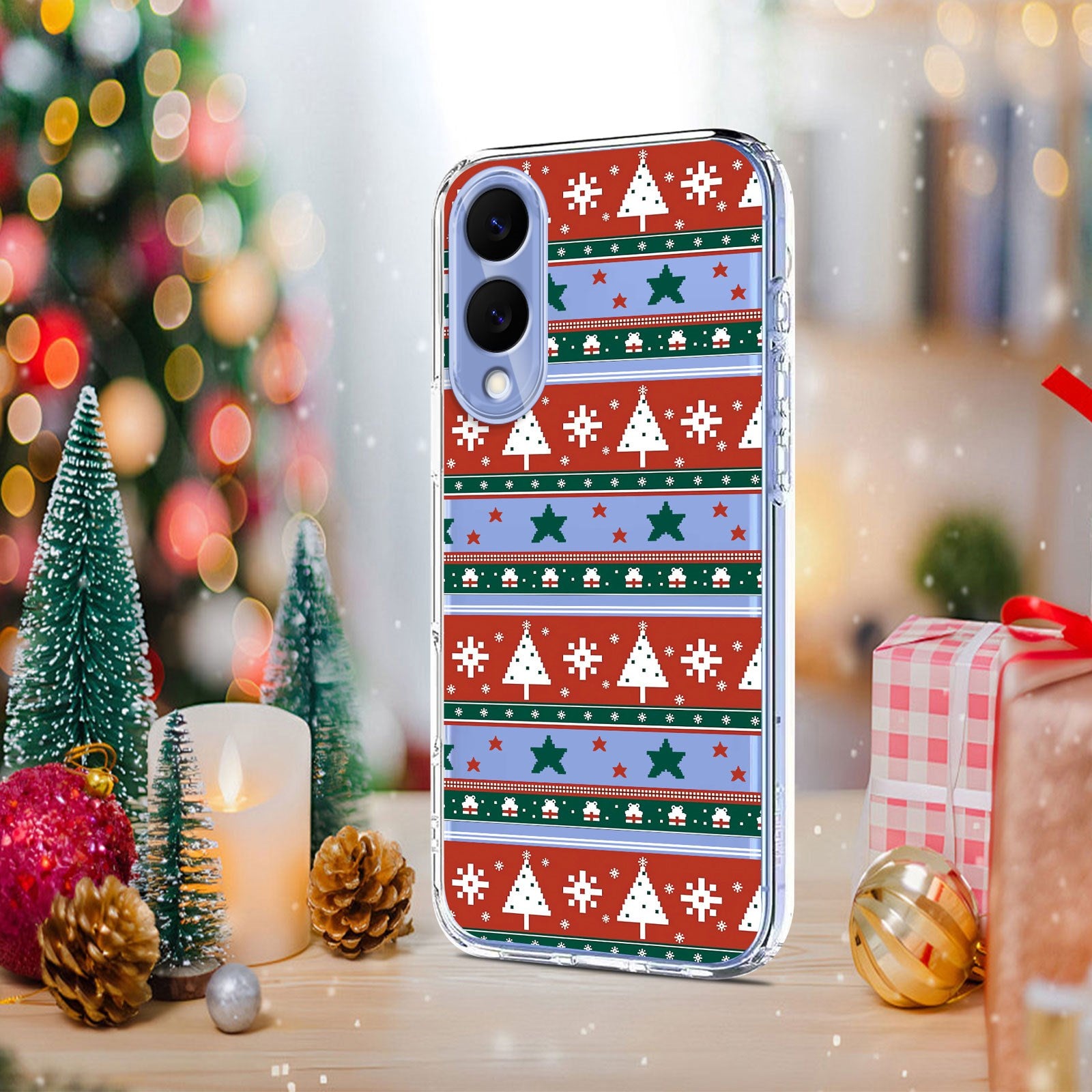 EIDERWOOD Samsung Galaxy S25 Edge Fleksibelt Plastik Julecover m. Motiv - Gennemsigtig / Mønster