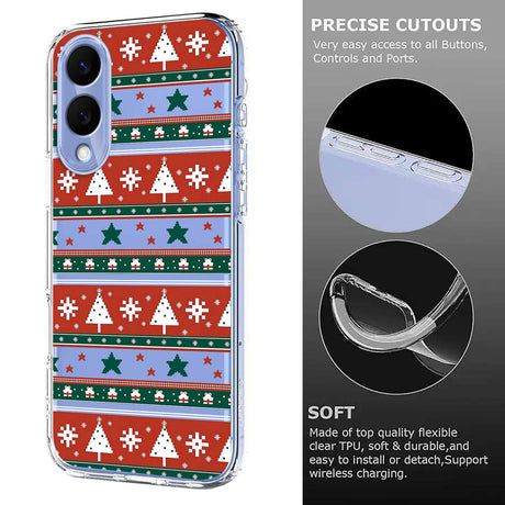 EIDERWOOD Samsung Galaxy S25 Edge Fleksibelt Plastik Julecover m. Motiv - Gennemsigtig / Mønster