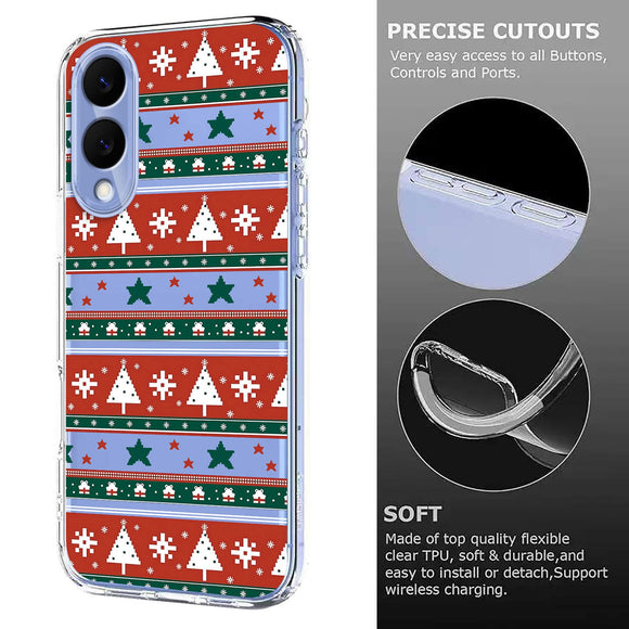 EIDERWOOD Samsung Galaxy S25 Edge Fleksibelt Plastik Julecover m. Motiv - Gennemsigtig / Mønster