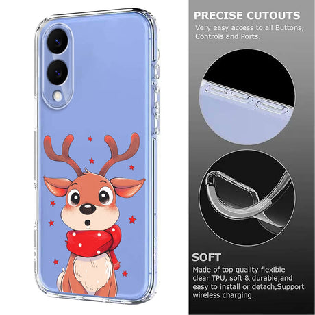EIDERWOOD Samsung Galaxy S25 Edge Fleksibelt Plastik Julecover m. Motiv - Gennemsigtig / Rensdyr