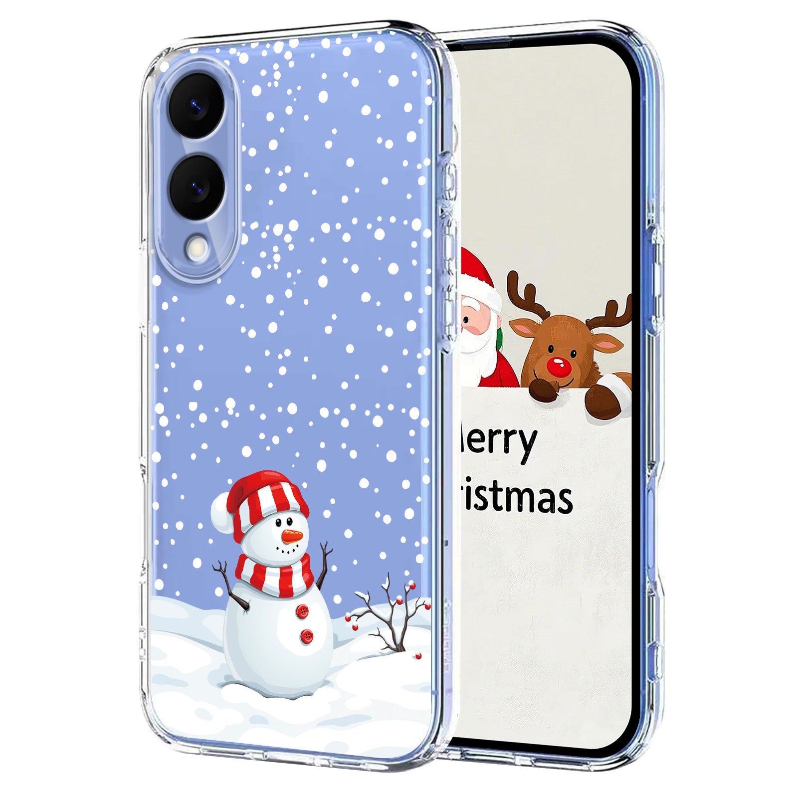 EIDERWOOD Samsung Galaxy S25 Edge Fleksibelt Plastik Julecover m. Motiv - Gennemsigtig / Snemand