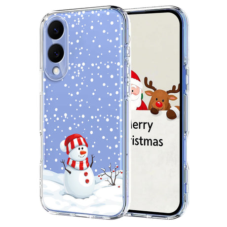 EIDERWOOD Samsung Galaxy S25 Edge Fleksibelt Plastik Julecover m. Motiv - Gennemsigtig / Snemand