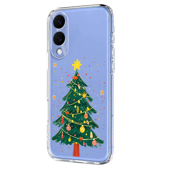 EIDERWOOD Samsung Galaxy S25 Edge Fleksibelt Plastik Julecover m. Motiv - Gennemsigtig / Juletræ