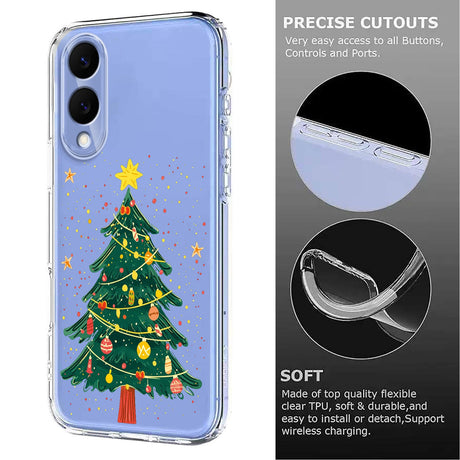 EIDERWOOD Samsung Galaxy S25 Edge Fleksibelt Plastik Julecover m. Motiv - Gennemsigtig / Juletræ