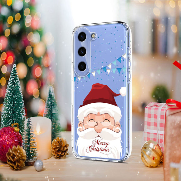 EIDERWOOD Samsung Galaxy S25 / S24 Fleksibelt Plastik Julecover m. Motiv - Gennemsigtig / Julemanden