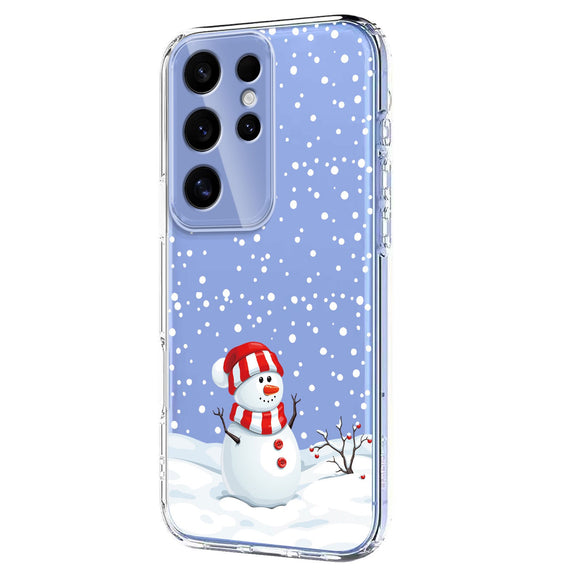 EIDERWOOD Samsung Galaxy S25 Ultra Fleksibelt Plastik Julecover m. Motiv - Gennemsigtig / Snemand
