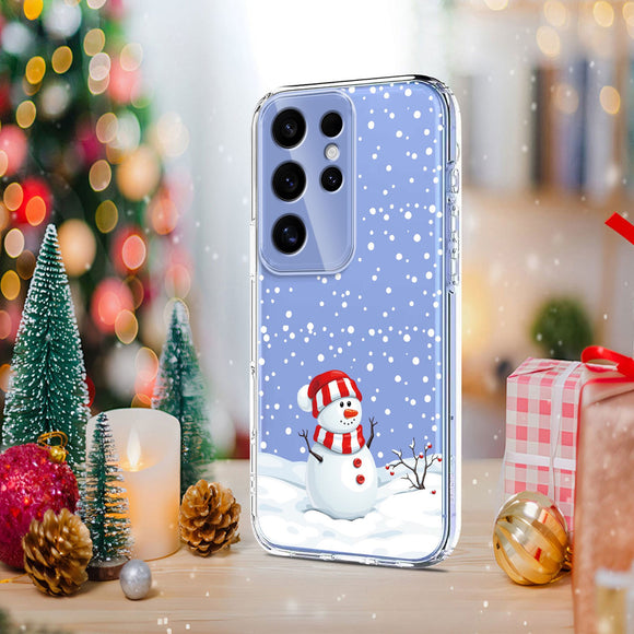 EIDERWOOD Samsung Galaxy S25 Ultra Fleksibelt Plastik Julecover m. Motiv - Gennemsigtig / Snemand