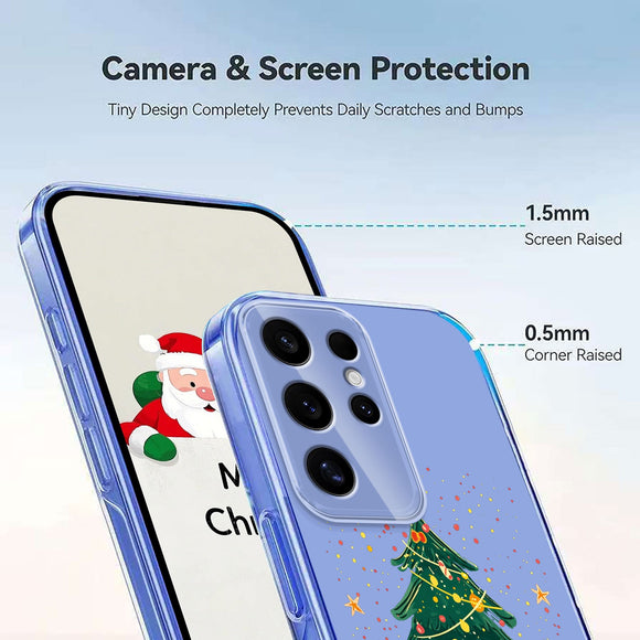 EIDERWOOD Samsung Galaxy S25 Ultra Fleksibelt Plastik Julecover m. Motiv - Gennemsigtig / Juletræ