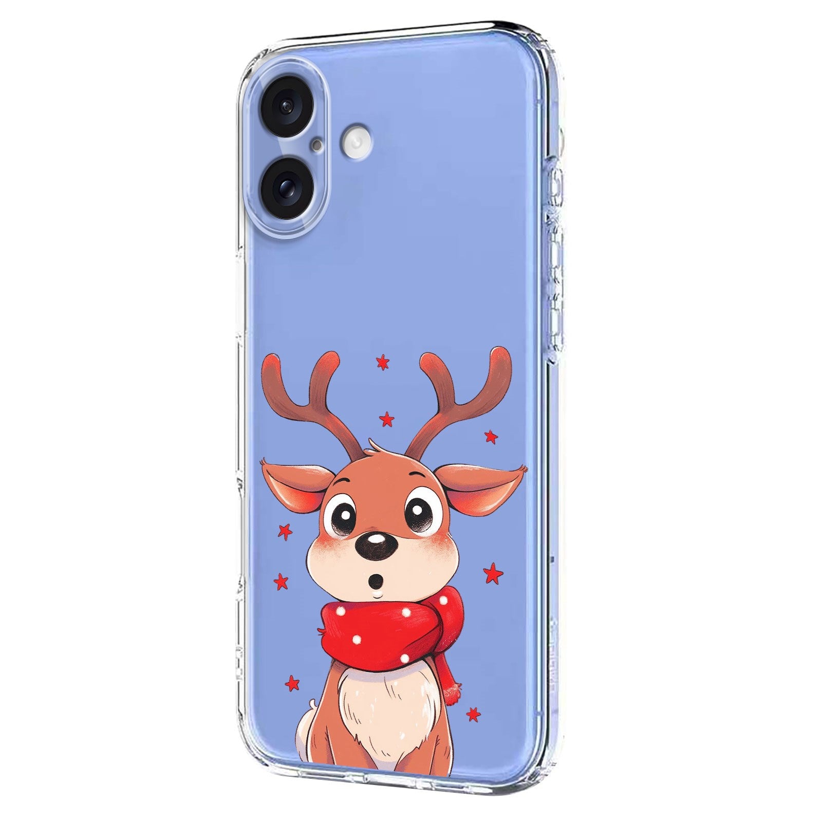 EIDERWOOD iPhone 16 Fleksibelt Plastik Julecover m. Motiv - Gennemsigtig / Rensdyr