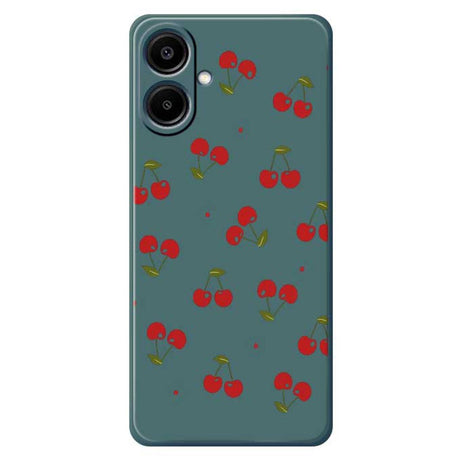 Samsung Galaxy A07 EIDERWOOD Fleksibelt Plastik Cover m. Kirsebærprint - Grøn