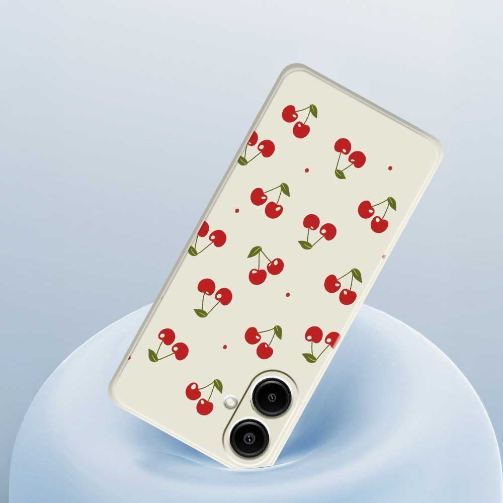 Samsung Galaxy A07 EIDERWOOD Fleksibelt Plastik Cover m. Kirsebærprint - Lilla