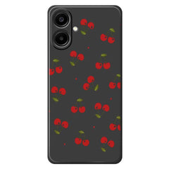 Samsung Galaxy A07 EIDERWOOD Fleksibelt Plastik Cover m. Kirsebærprint - Sort