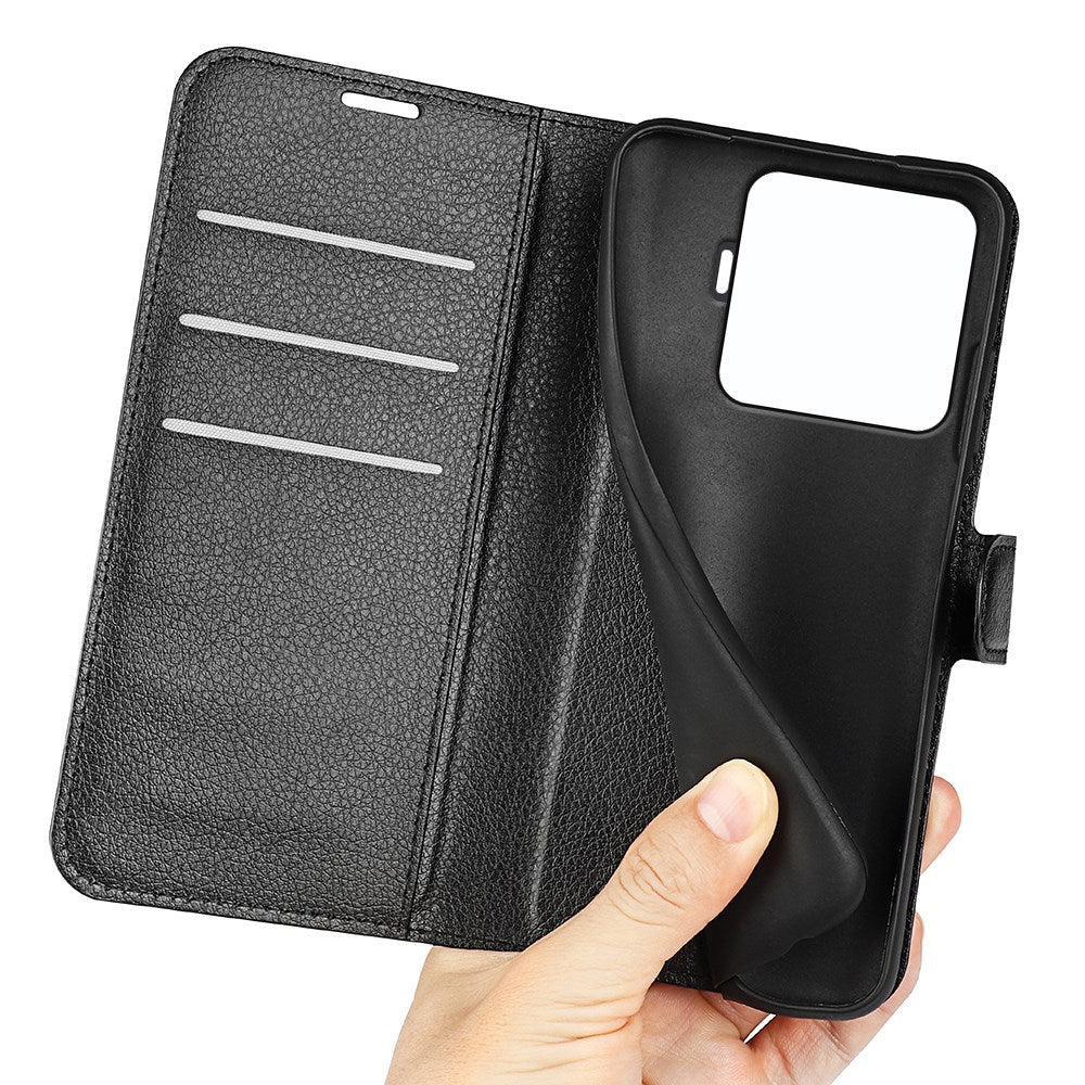 Xiaomi 15T Pro EIDERWOOD Kunstlæder Flipcover m. Kortholder & Ståfunktion - Sort