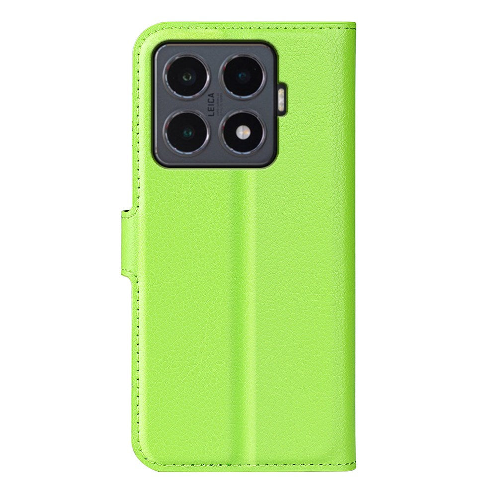 Xiaomi 15T Pro EIDERWOOD Kunstlæder Flipcover m. Kortholder & Ståfunktion - Grøn