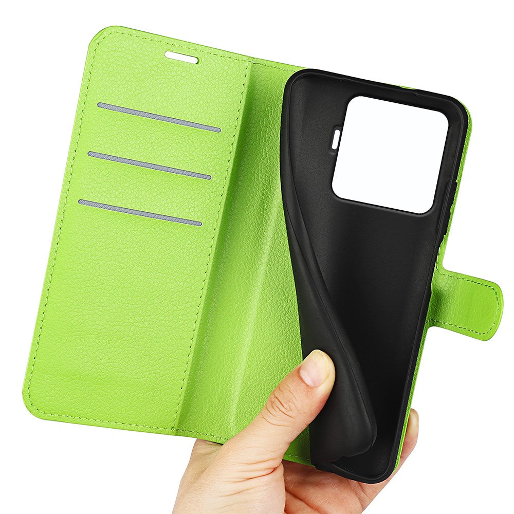 Xiaomi 15T Pro EIDERWOOD Kunstlæder Flipcover m. Kortholder & Ståfunktion - Grøn