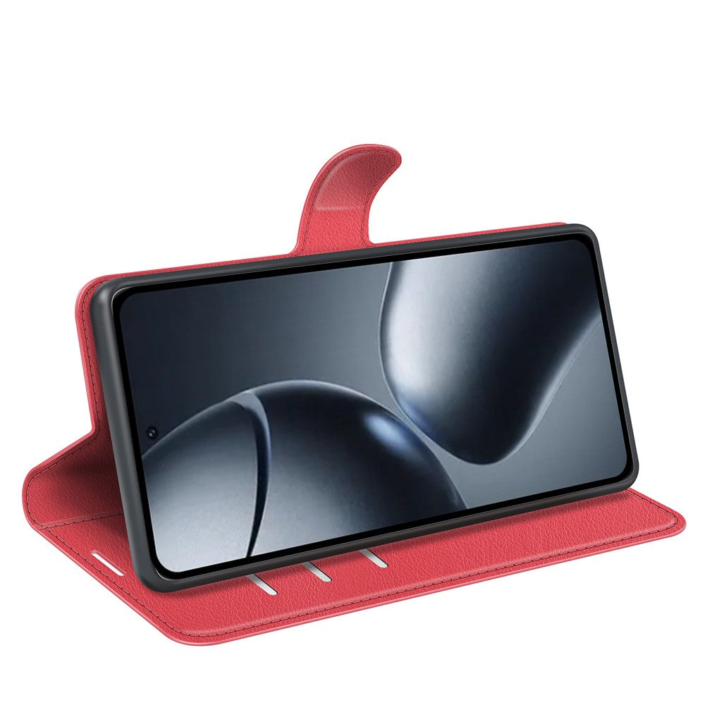 Xiaomi 15T Pro EIDERWOOD Kunstlæder Flipcover m. Kortholder & Ståfunktion - Rød