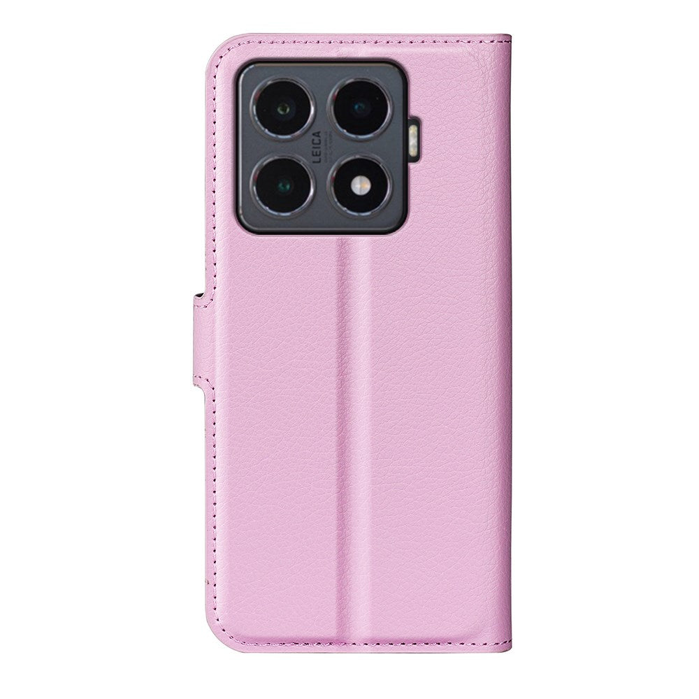 Xiaomi 15T Pro EIDERWOOD Kunstlæder Flipcover m. Kortholder & Ståfunktion - Lyserød