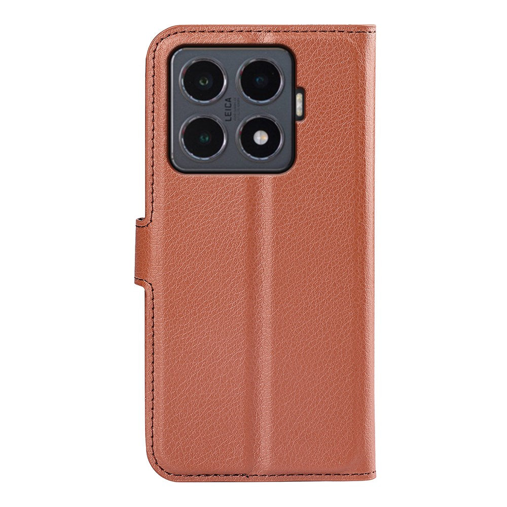 Xiaomi 15T Pro EIDERWOOD Kunstlæder Flipcover m. Kortholder & Ståfunktion - Brun