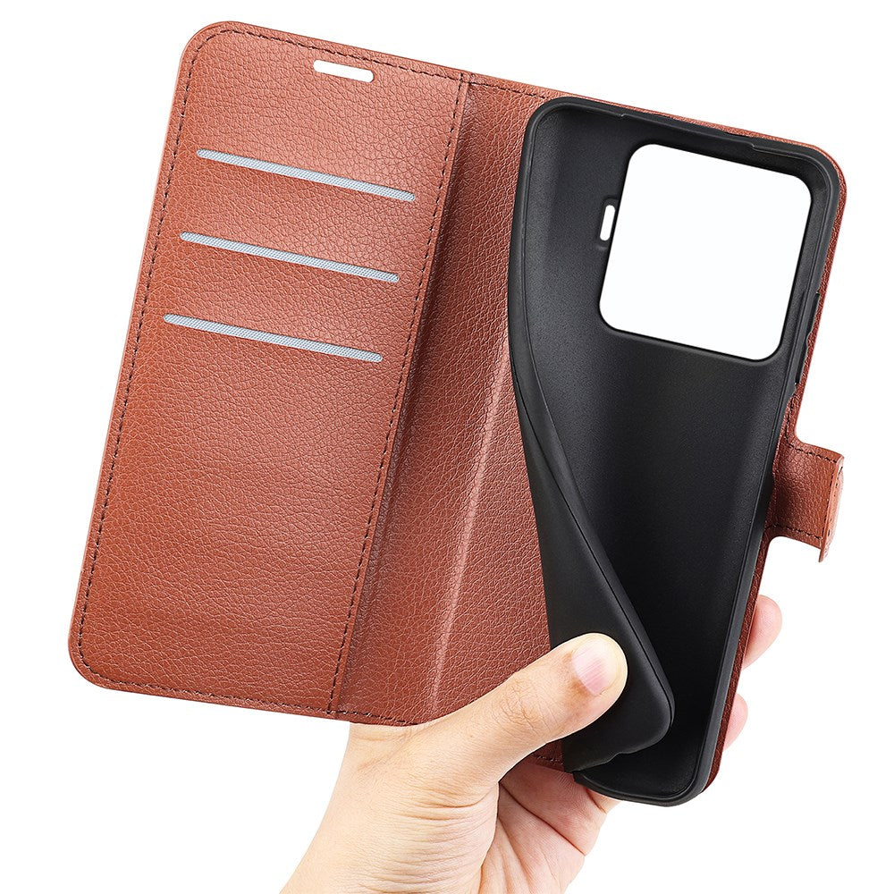 Xiaomi 15T Pro EIDERWOOD Kunstlæder Flipcover m. Kortholder & Ståfunktion - Brun
