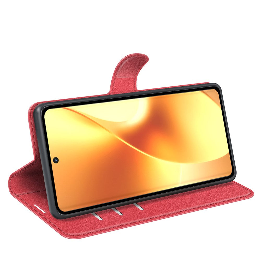 Realme 15 EIDERWOOD Kunstlæder Flipcover m. Kortholder & Ståfunktion - Rød