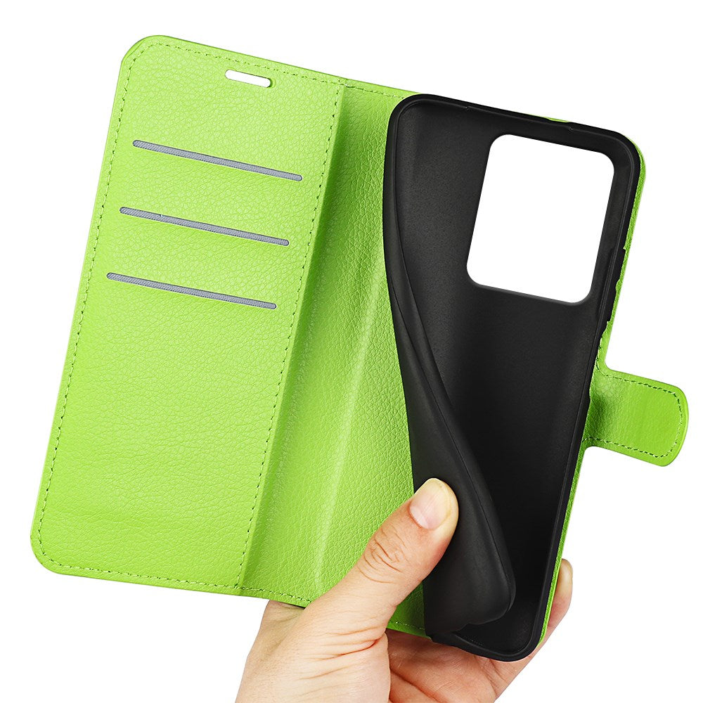 Realme 15 EIDERWOOD Kunstlæder Flipcover m. Kortholder & Ståfunktion - Grøn